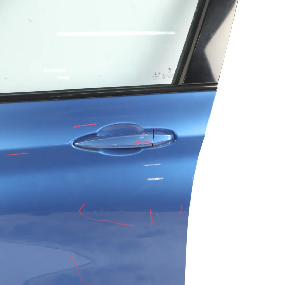 Door Front Left N/S Panelling Cover Estoril Blau Metallic - B45 to BMW X1 F48 with Part number 7414369 BMW X1 F48 Door Front Left N/S Panelling Cover Estoril Blau Metallic - B45 - SKU 7414369-EB - Part number 7414369