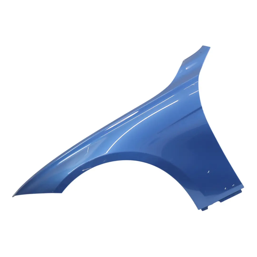 Side Wing Panel Fender Front Left N/S Estoril Blau Metallic - B45 to BMW F30 F31 with Part number 7438439 BMW F30 F31 Side Wing Panel Fender Front Left N/S Estoril Blau Metallic - B45 - SKU 7438439-EB1 - Part number 7438439