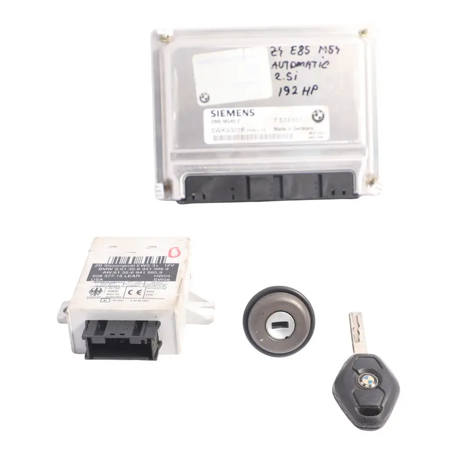 M54 192HP Engine Control Unit ECU DME Kit Automatic to BMW E60 Z4 E85 530i with Part number 7533651 BMW E60 Z4 E85 530i M54 192HP Engine Control Unit ECU DME Kit Automatic - SKU 7533651-10 - Part number 7533651