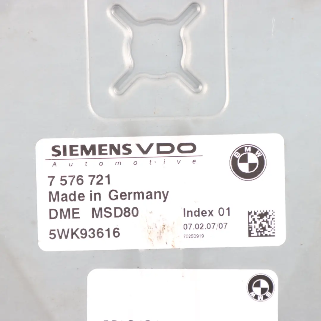 BMW E90 E91 E93 325i N53 218HP Centralina Motore DME Kit 7576721 Manuale - SKU 7576721-2 - Numero di parte 7616431