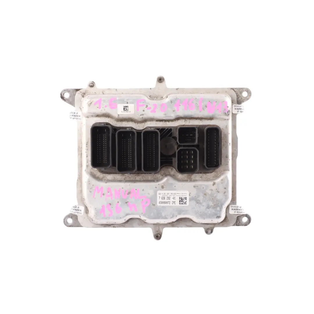 136HP Engine Control ECU DME Manual to BMW F20 F21 F30 F31 116i 316i N13 with Part number 7636292 BMW F20 F21 F30 F31 116i 316i N13 136HP Engine Control ECU DME Manual - SKU 7636292-8 - Part number 7636292