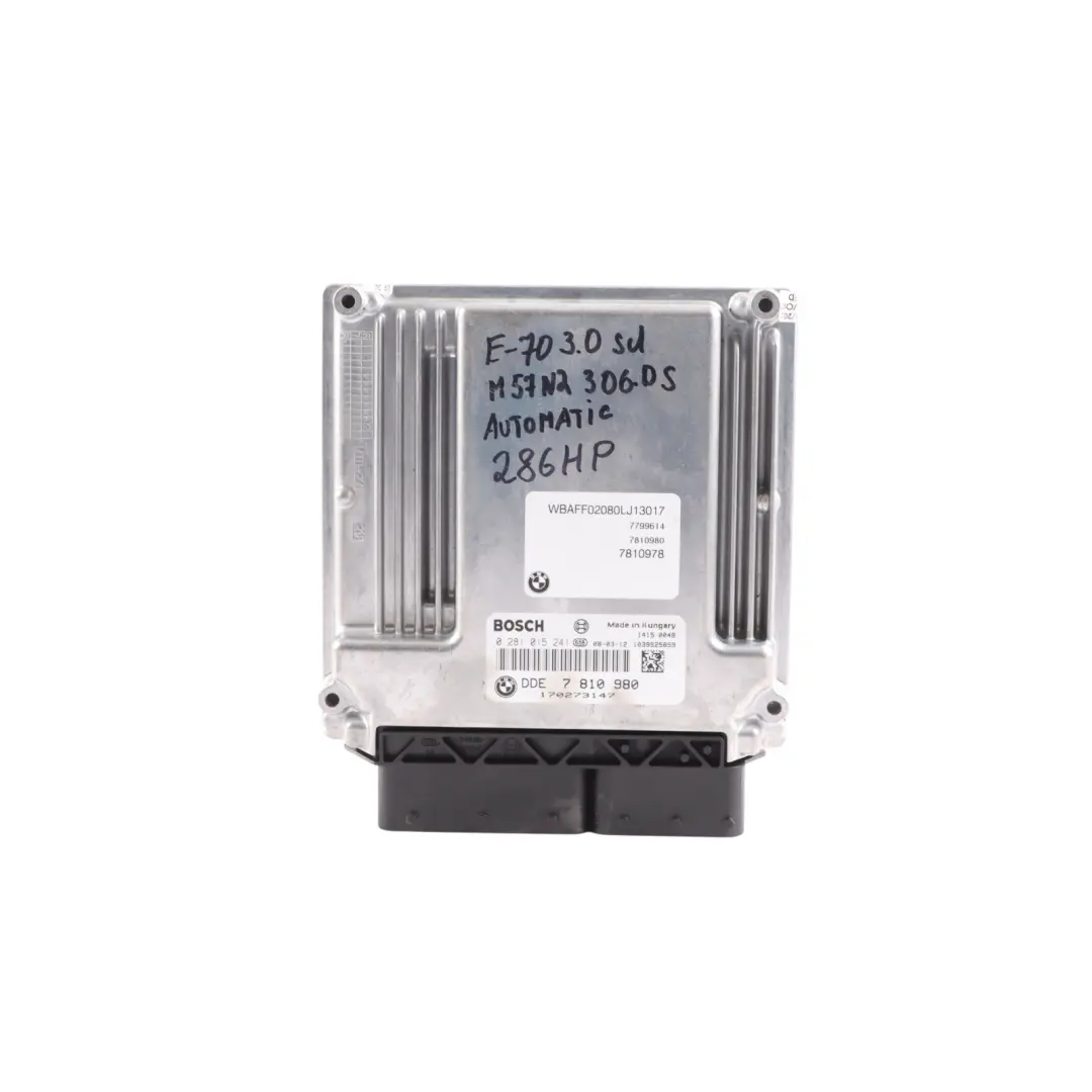 BMW E60 E90 X5 E70 3.0sd 335d 535d M57N2 Engine ECU DDE Kit Automatic - SKU 7810980-2 - Part number 7810980
