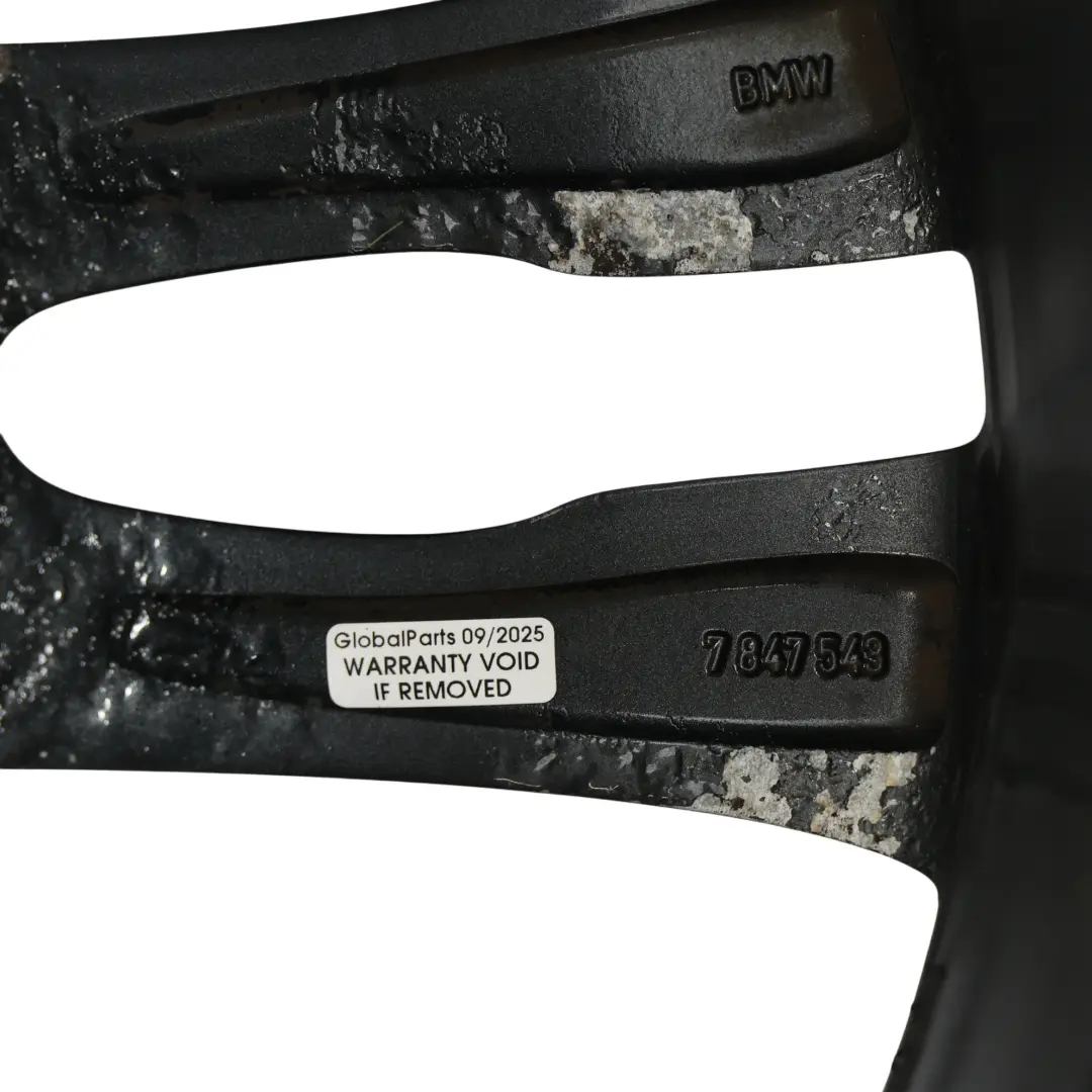 BMW F34 GT Cerchio Anteriore Nero Lega 19" 8J ET:30 M Doppie Razze 598M - SKU 7847543-2 - Numero di parte 7847543