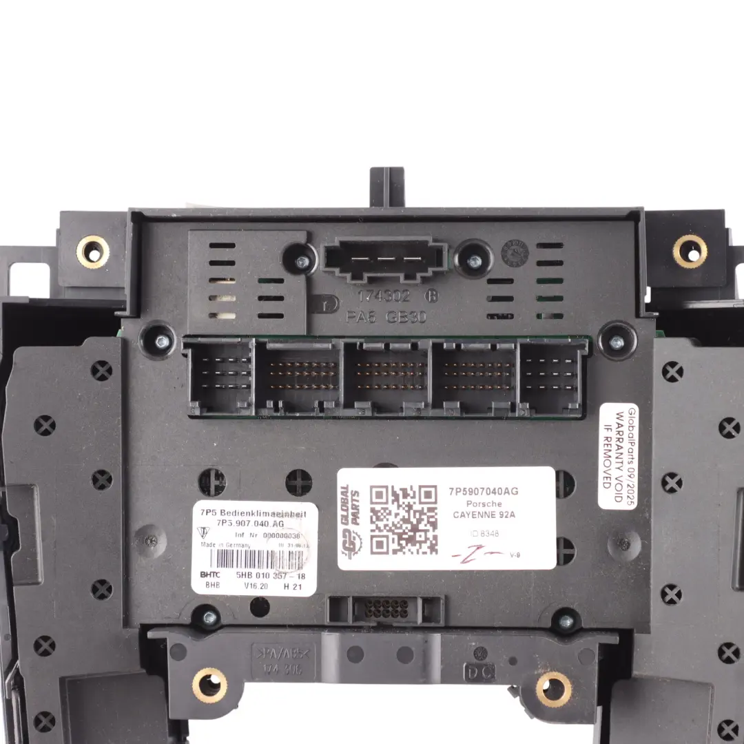 Porsche Cayenne 92A Pannello Controllo Digitale Climatizzatore - SKU 7P5907040AG - Numero di parte 7P5907040AG
