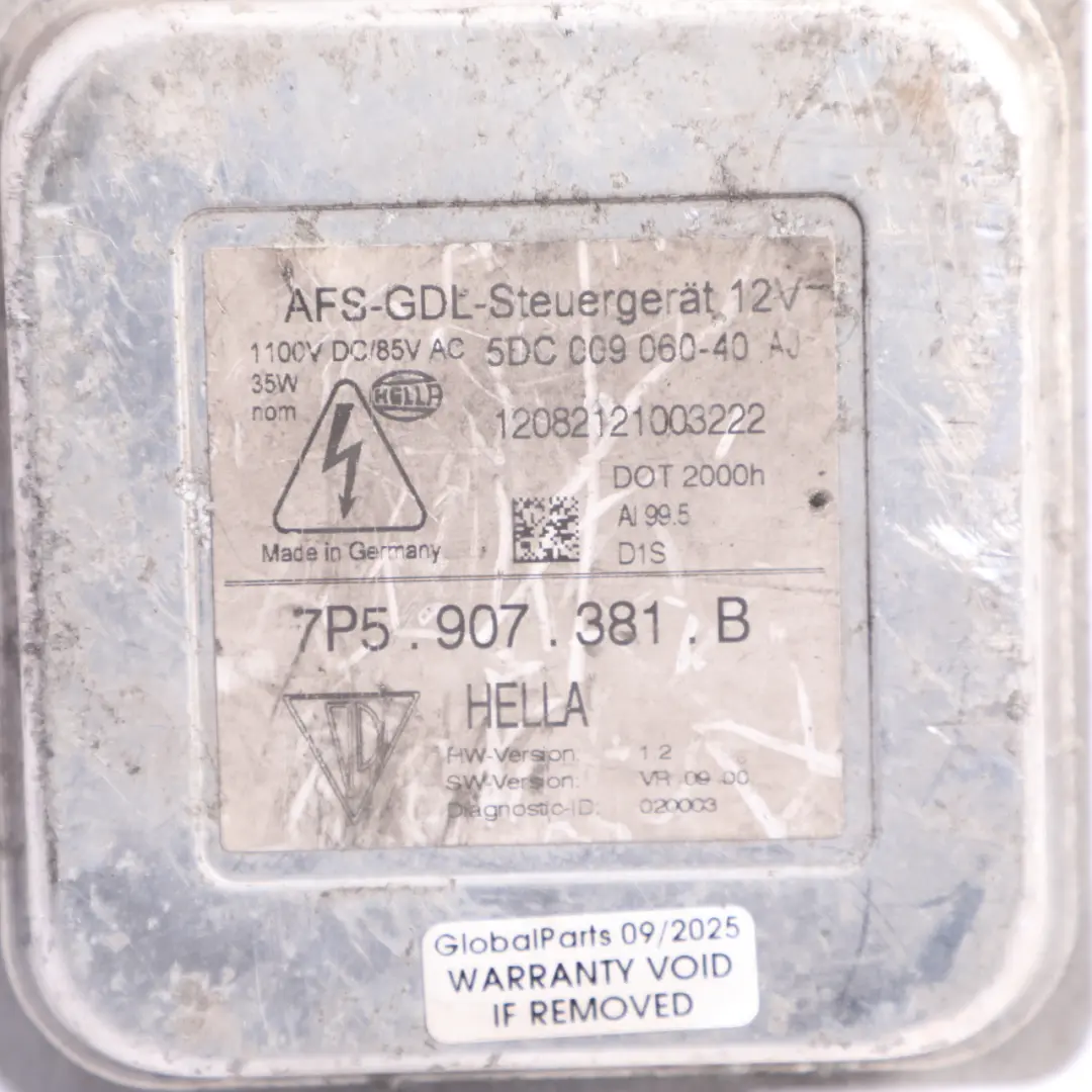 Porsche Cayenne 92A Faro Anteriore Xenon Ballast Modulo Di Controllo - SKU 7P5907381B - Numero di parte 7P5907381B