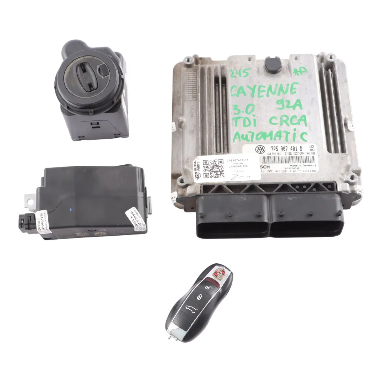 Porsche Cayenne 92A 3.0 TDI CRCA 245HP Engine ECU Kit 7P5907401D Automatic