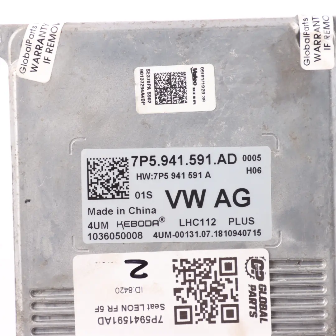 Mk3 Modulo Faro Sinistro Destro Ballast Fari per Seat Leon con numero di parte 7P5941591AD Seat Leon Mk3 Modulo Faro Sinistro Destro Ballast Fari - SKU 7P5941591AD - Numero di parte 7P5941591AD