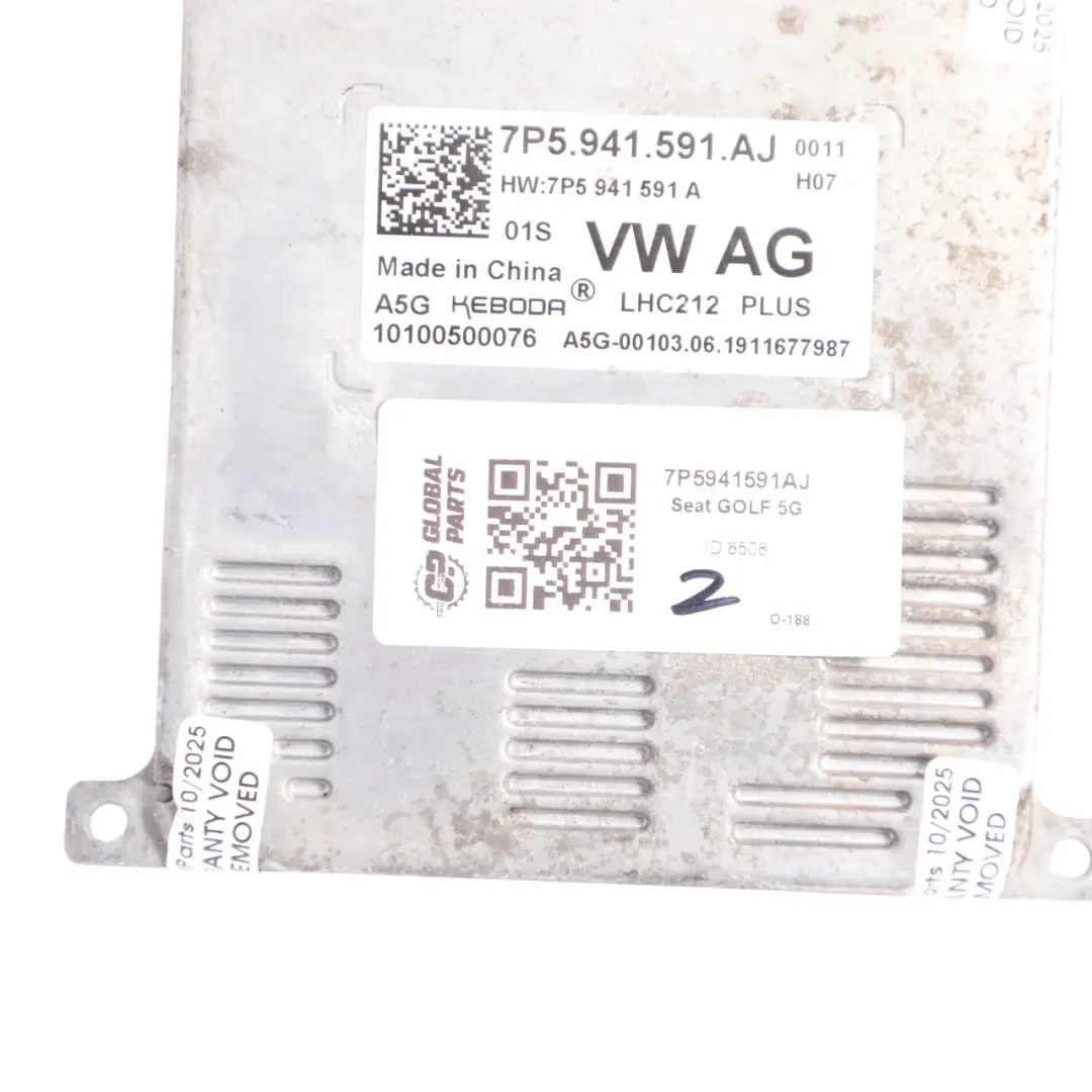 5G Headlight Ballast Module Left Right N/O/S to Volkswagen Golf Mk7 with Part number 7P5941591AJ Volkswagen Golf Mk7 5G Headlight Ballast Module Left Right N/O/S - SKU 7P5941591AJ - Part number 7P5941591AJ