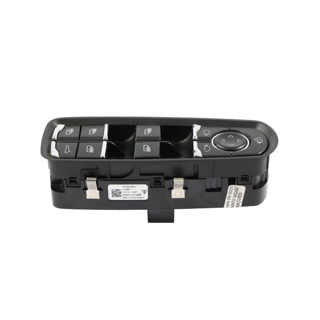 Porsche Cayenne 92A Interruptor Elevalunas Regulador Lado Conductor - SKU 7PP959858R - Número de pieza 7PP959858R