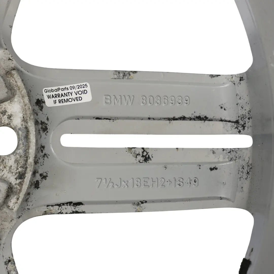 BMW E81 E87 Cerchio anteriore in lega 18" 7,5J M a doppie razze 208 - SKU 8036939-1 - Numero di parte 8036939