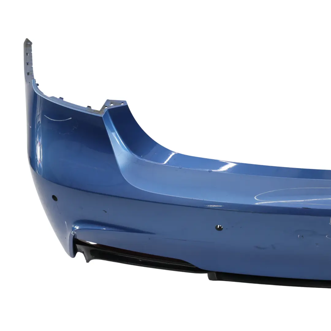 Bumper M Sport Trim Panel PDC Estoril Blue Metallic - B45 to BMW F30 Rear with Part number 8056498 BMW F30 Rear Bumper M Sport Trim Panel PDC Estoril Blue Metallic - B45 - SKU 8056498-EB - Part number 8056498