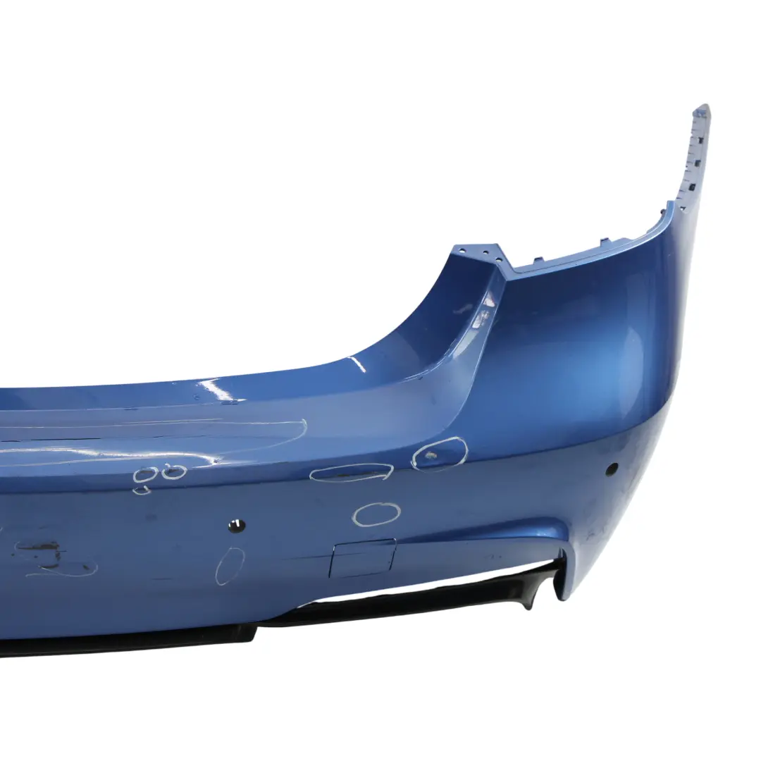 Bumper M Sport Trim Panel PDC Estoril Blue Metallic - B45 to BMW F30 Rear with Part number 8056498 BMW F30 Rear Bumper M Sport Trim Panel PDC Estoril Blue Metallic - B45 - SKU 8056498-EB - Part number 8056498