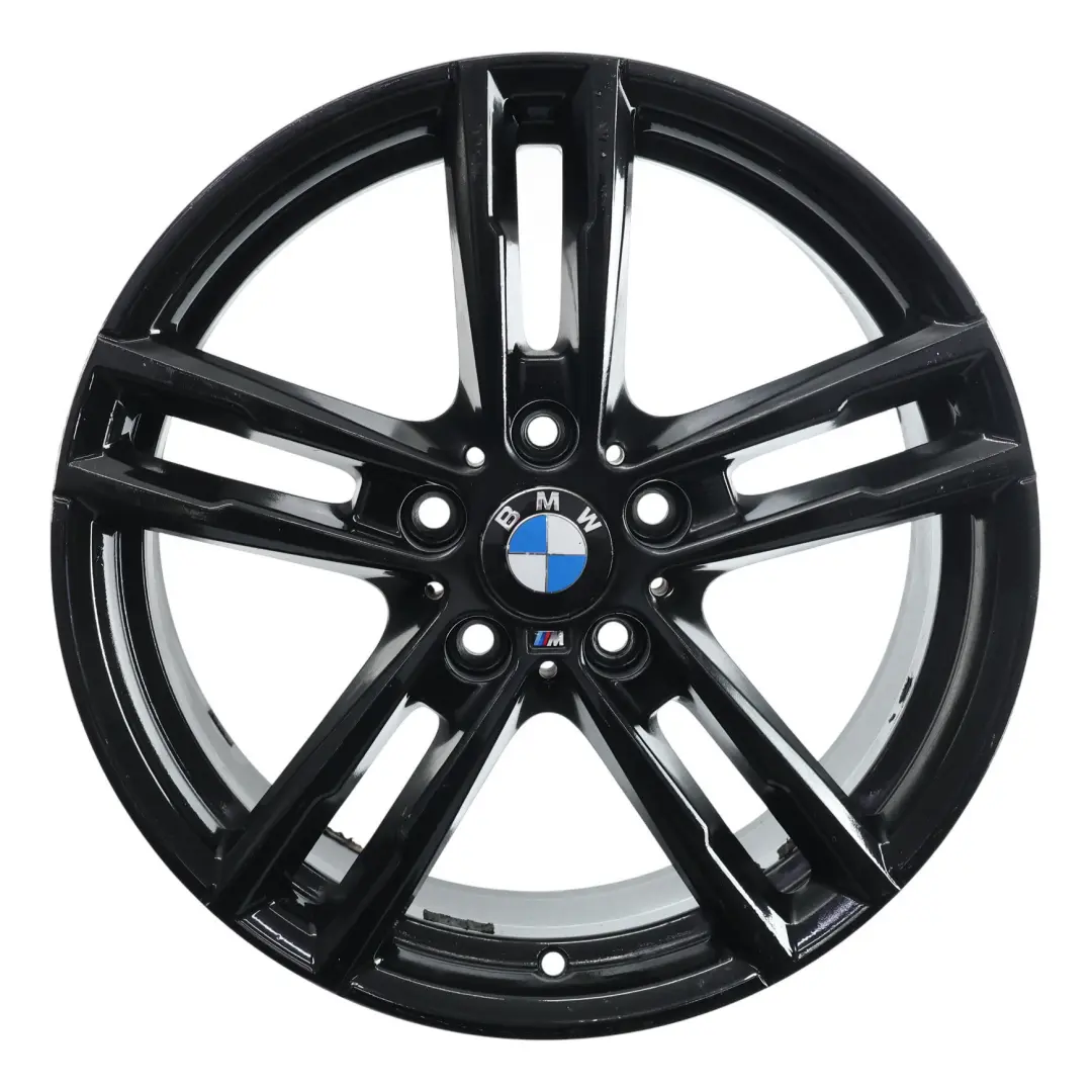 Alloy Wheel Rim 18" 8J ET:52 M Double Spoke 719 to BMW F20 F21 Rear Black with Part number 8074186 BMW F20 F21 Rear Black Alloy Wheel Rim 18" 8J ET:52 M Double Spoke 719 - SKU 8074186-3 - Part number 8074186