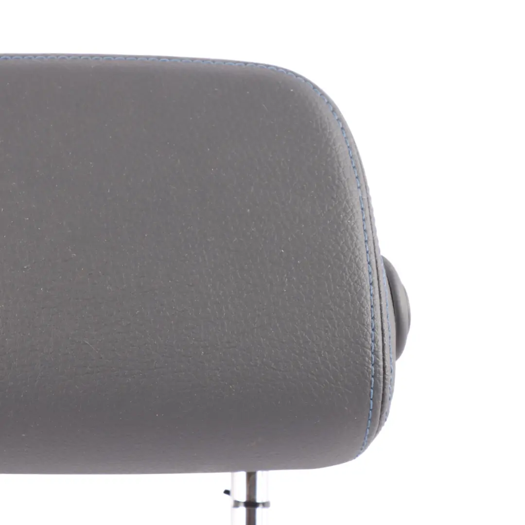 Centre Headrest Black Leather Blue Stitching to BMW F44 Gran Coupe Rear Seat with Part number 8096810 BMW F44 Gran Coupe Rear Seat Centre Headrest Black Leather Blue Stitching - SKU 8096810 - Part number 8096810
