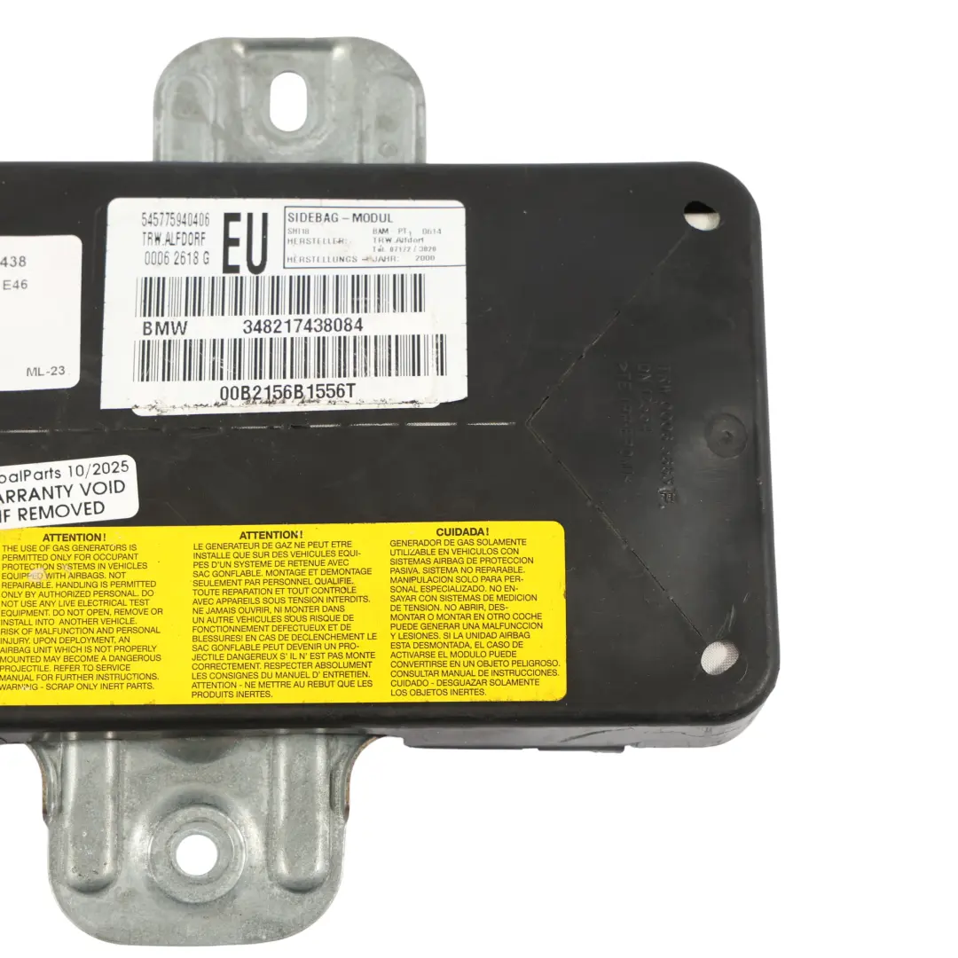 BMW E46 Saloon Touring Door Air Module Front Left N/S - SKU 8217438 - Part number 8217438