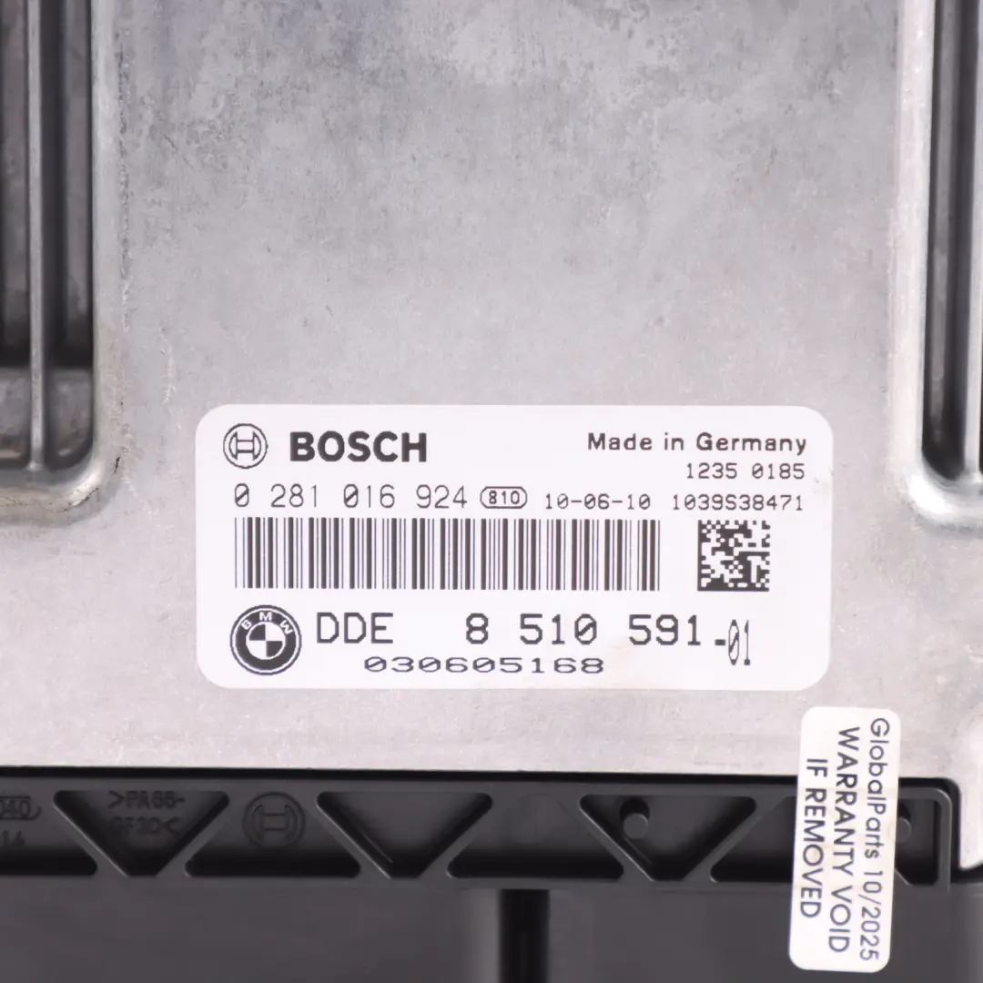 BMW X1 E84 20dX N47 177HP Engine Control Module Unit ECU DDE Manual - SKU 8510591-8 - Part number 8510591