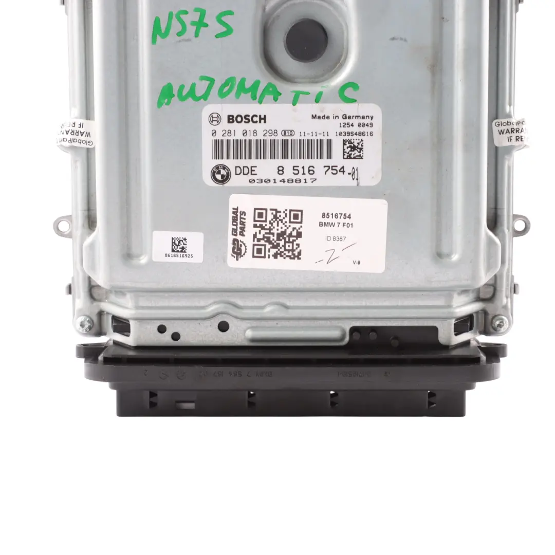 BMW F01 F02 F03 N57S 740d 306HP Engine Control Module ECU Automatic - SKU 8516754 - Part number 8516754