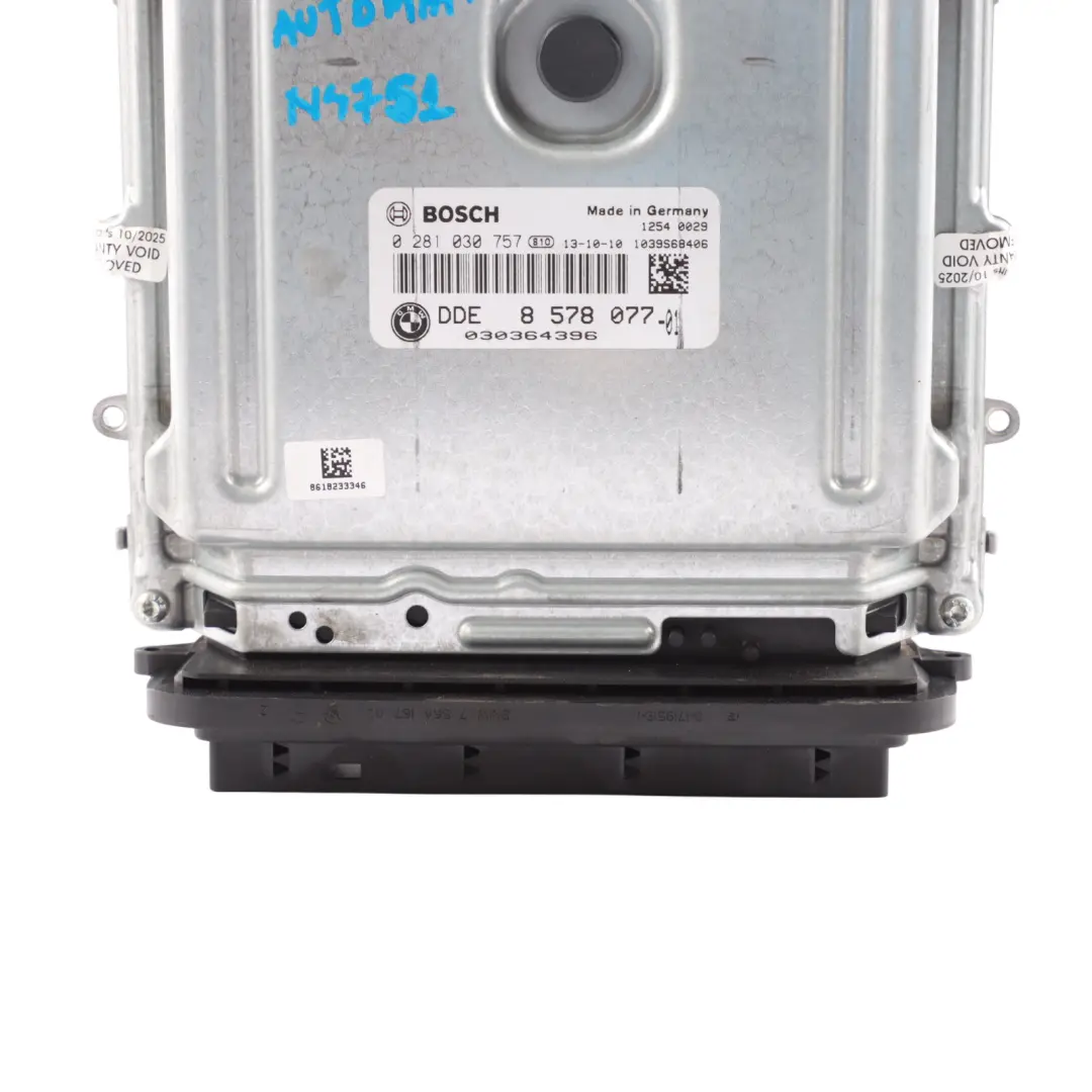 BMW F20 F30 F32 125d 325d N47S1 218HP Engine Control ECU DDE 8578077 Automatic - SKU 8578077-3 - Part number 8579785