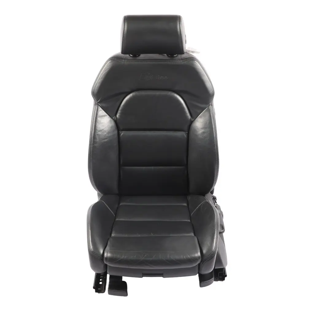 Audi A4 B7 S-Line Front Seat Sport Heated Valcona Leather Soul Black Left N/S