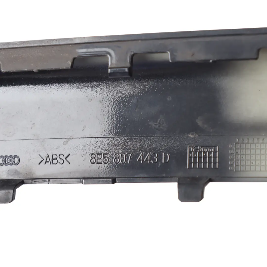 Bumper Strip Moulding Phantom Black - Z9Y to Audi A4 B7 Saloon Rear with Part number 8E5807443D Audi A4 B7 Saloon Rear Bumper Strip Moulding Phantom Black - Z9Y - SKU 8E5807443D-PHB - Part number 8E5807443D