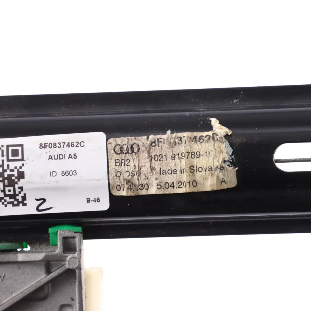 Audi A5 8F Convertible Door Window Lifter Mechanism Front Left N/S - SKU 8F0837462C - Part number 8F0837462C