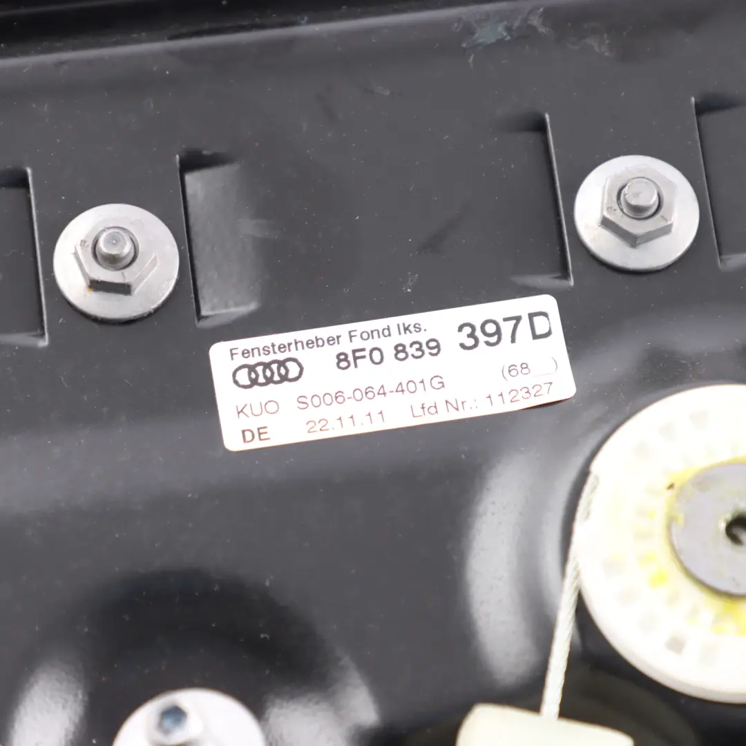Audi A5 8F Door Window Lifter Mechanism Motor Rear Left N/S - SKU 8F0839461 - Part number 8F0839397D