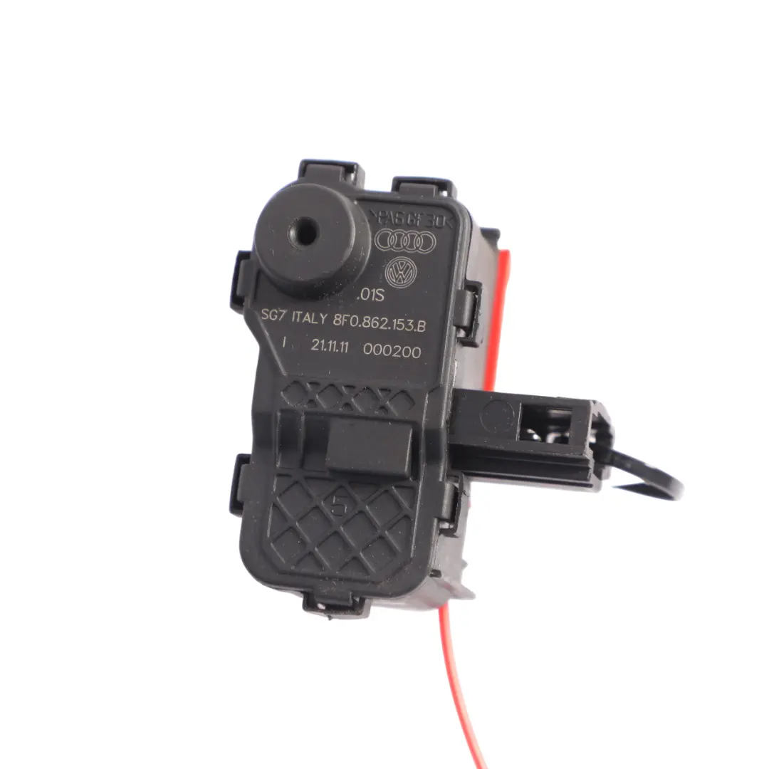 8F Fuel Tank Cover Flap Locking Mechanism Actuator to Audi A5 with Part number 8F0862153B Audi A5 8F Fuel Tank Cover Flap Locking Mechanism Actuator - SKU 8F0862153B - Part number 8F0862153B