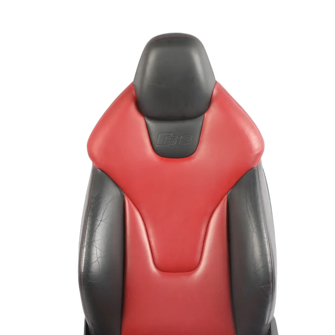 Front Seat S-Line Heated Electric Leather Black Red Left N/S to Audi S5 8T Cabrio with Part number 8F0881805AR Audi S5 8T Cabrio Front Seat S-Line Heated Electric Leather Black Red Left N/S - SKU 8F0881805AR - Part number 8F0881805AR