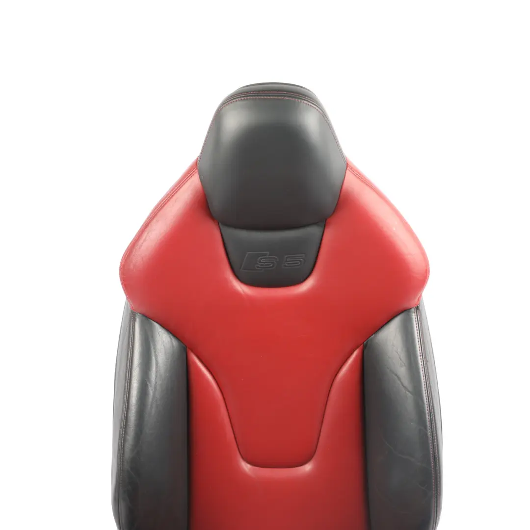 Audi S5 8T Cabrio Front Seat S-Line Heated Electric Leather Black Red Right O/S - SKU 8F0881806AR - Part number 8F0881806AR