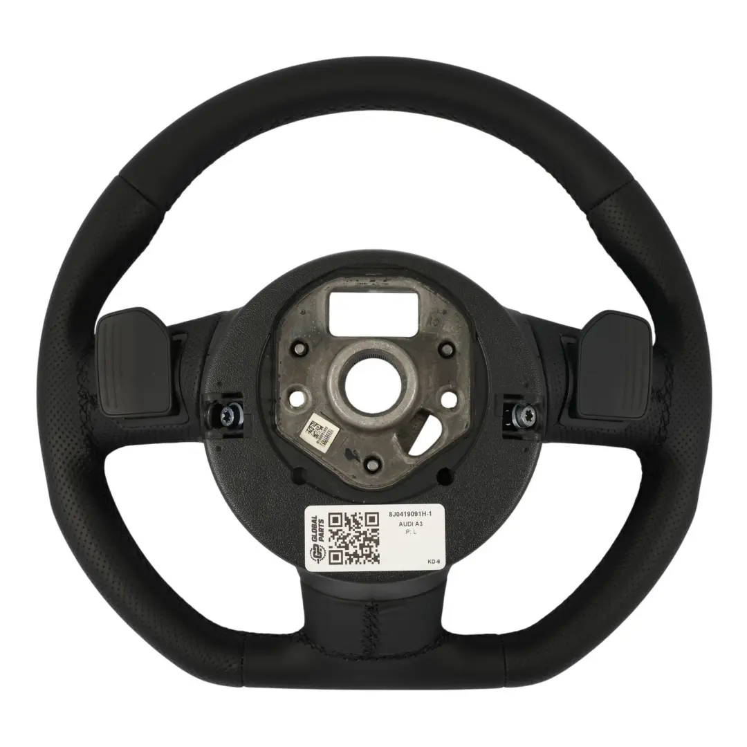  Volant Audi A3 8P TT 8J S-Line NEUF Cuir Noir Bas Plat - SKU 8J0419091H-1 - Numéro de pièce 8J0419091H