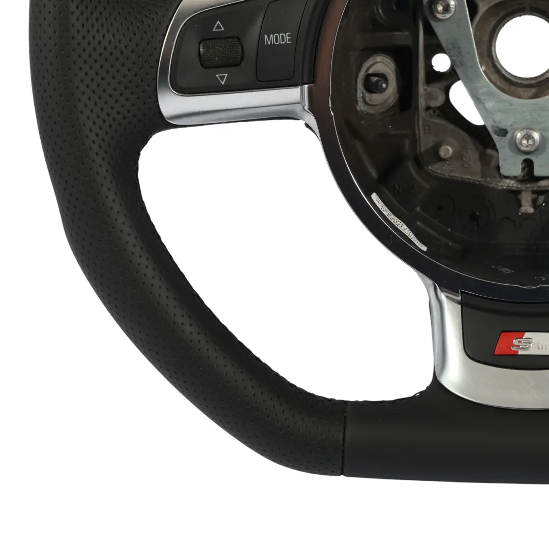 Steering Wheel Audi A3 8P TT 8J S-line NEW Black Leather Flat Bottom to with Part number 8J0419091H Steering Wheel Audi A3 8P TT 8J S-line NEW Black Leather Flat Bottom - SKU 8J0419091H-1 - Part number 8J0419091H