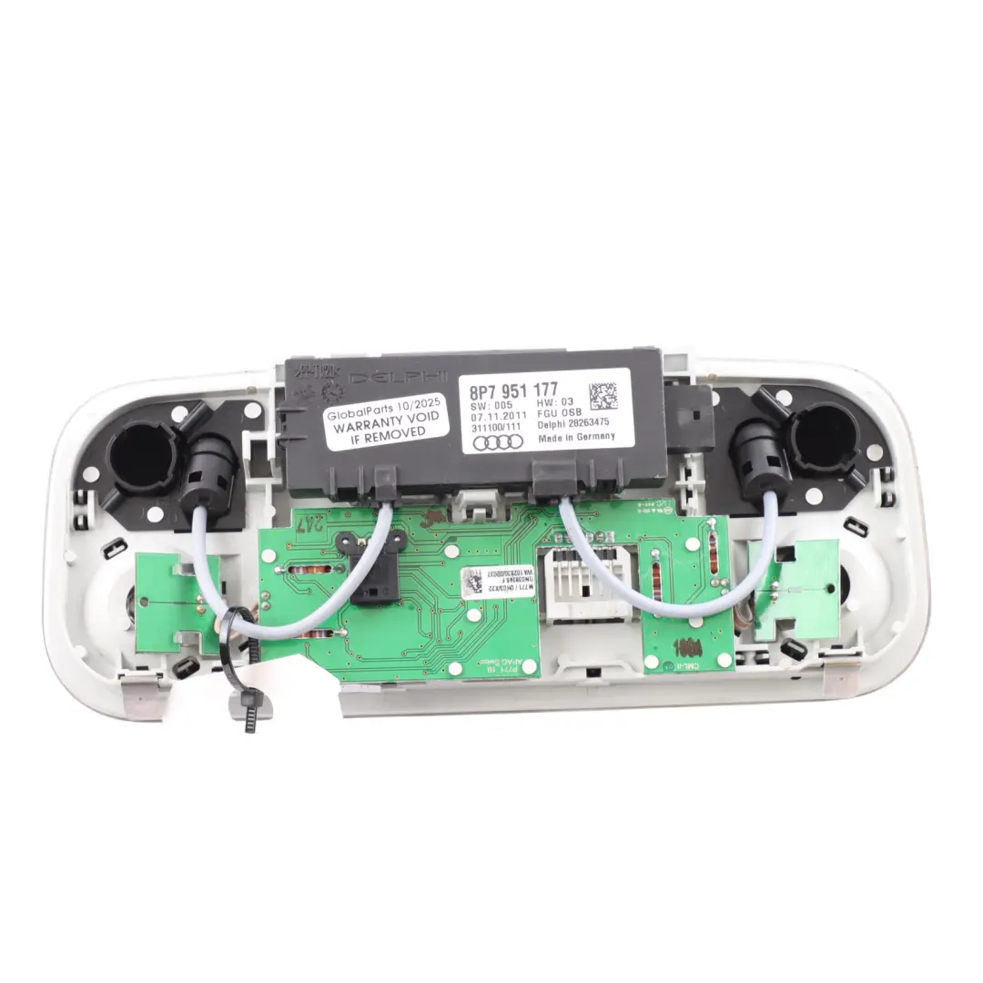 8F Cabrio Interior Roof Light Rear Reading Lamp Switch Unit to Audi A5 with Part number 8J0947111BS Audi A5 8F Cabrio Interior Roof Light Rear Reading Lamp Switch Unit - SKU 8J0947111BS - Part number 8J0947111BS