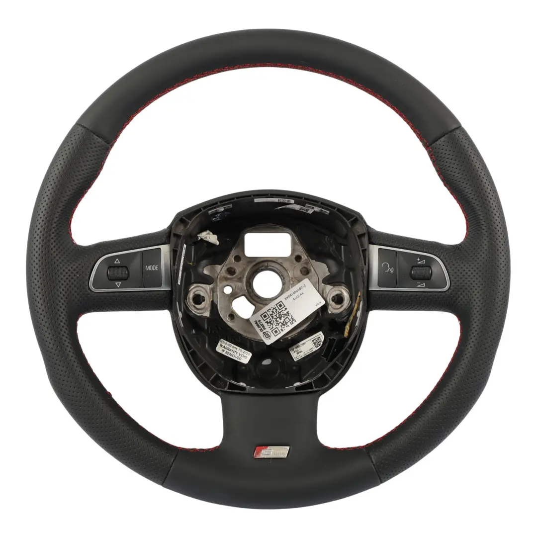 Audi A4 B8 A5 8T Volante S-Line NUOVO Pelle Nera Fili Rossi - SKU 8K0419091BC-2 - Numero di parte 8K0419091BC