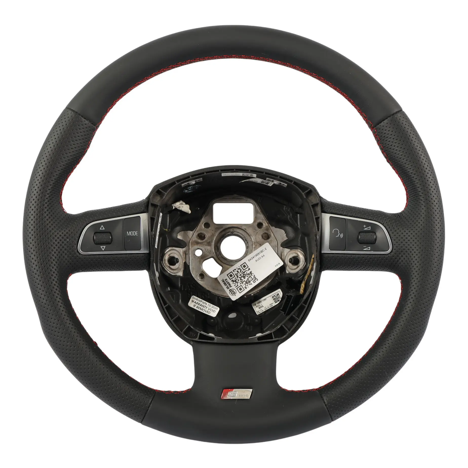 Audi A4 B8 A5 8T Steering Wheel S-Line NEW Black Leather Red Threads 8K0419091BC