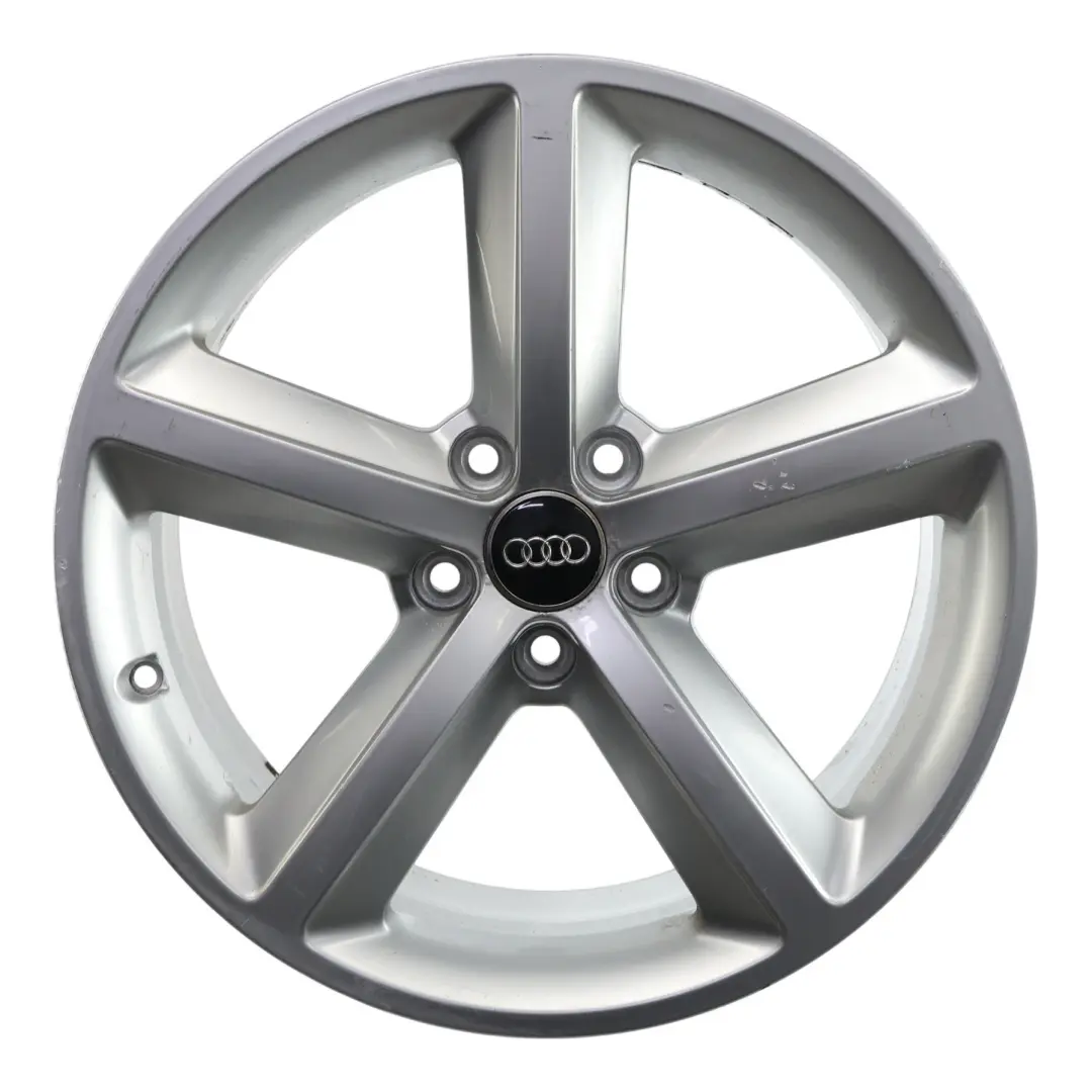 Audi A4 B8 8K Silver Wheel Alloy Rim 18" ET:47 8J Star Spoke - SKU 8K0601025Q-4 - Part number 8K0601025Q