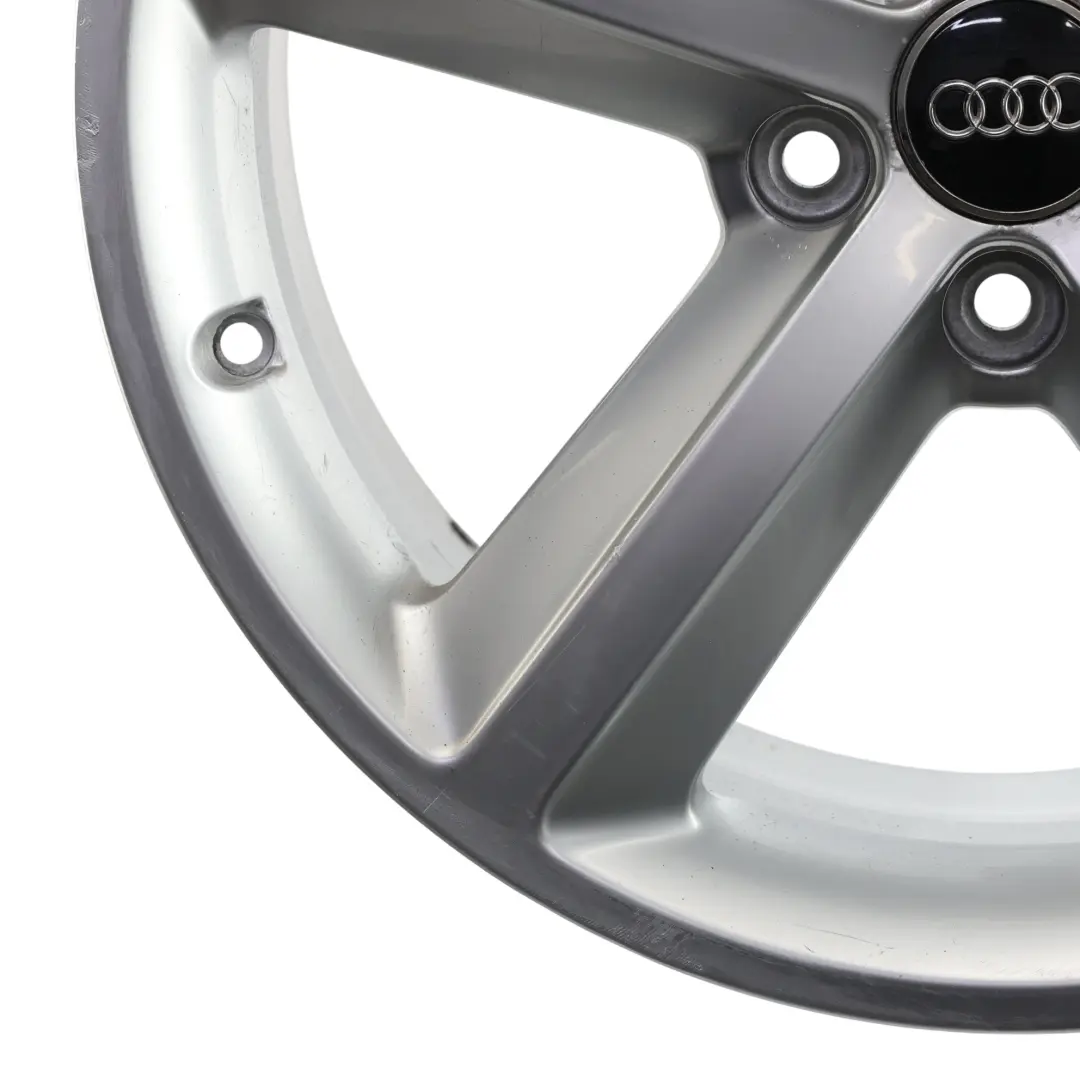 Audi A4 B8 8K Silver Wheel Alloy Rim 18" ET:47 8J Star Spoke - SKU 8K0601025Q-4 - Part number 8K0601025Q