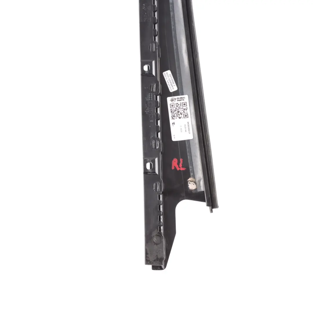 Finisher Window Pillar Cover Rear Left N/S Satin Black to Audi A4 B8 with Part number 8K0839901P Audi A4 B8 Finisher Window Pillar Cover Rear Left N/S Satin Black - SKU 8K0839901P - Part number 8K0839901P