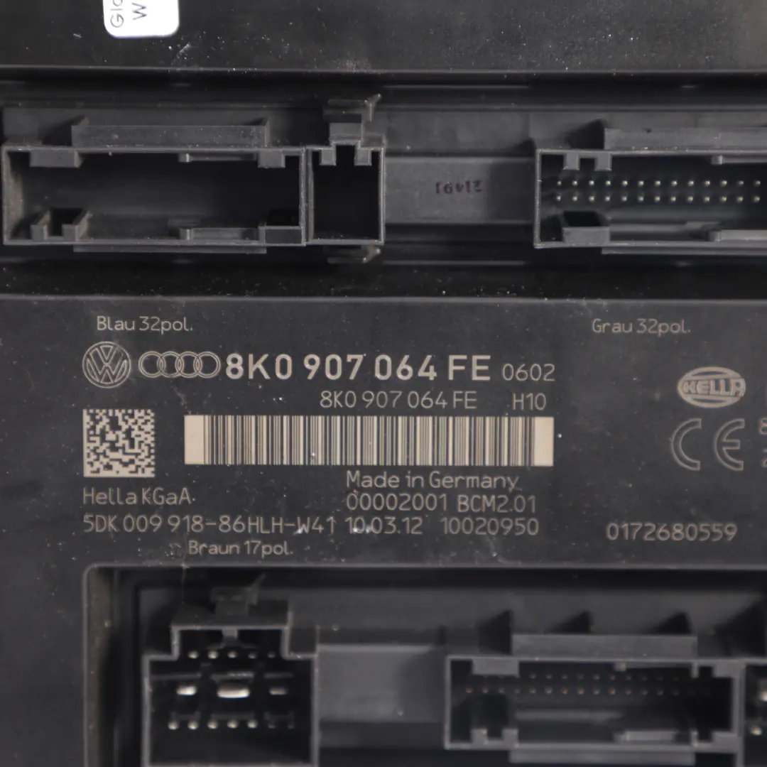 Audi A4 B8 BCM2 Body Comfort Module Control Unit Board Power Supply - SKU 8K0907064FE - Part number 8K0907064FE