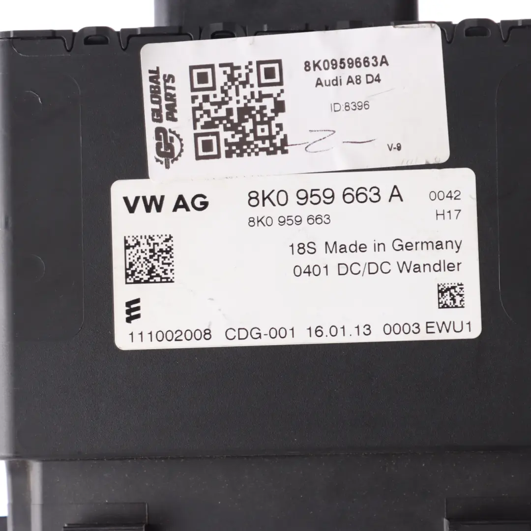Audi A4 B8 A8 D4 Voltage Stabilizer Converter Control Unit Module - SKU 8K0959663A - Part number 8K0959663A