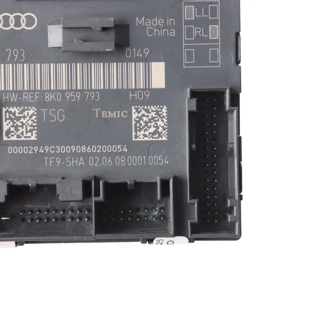 Door Module Control Unit ECU Front Driver's Side to Audi A5 8T with Part number 8K0959793 Audi A5 8T Door Module Control Unit ECU Front Driver's Side - SKU 8K0959793 - Part number 8K0959793