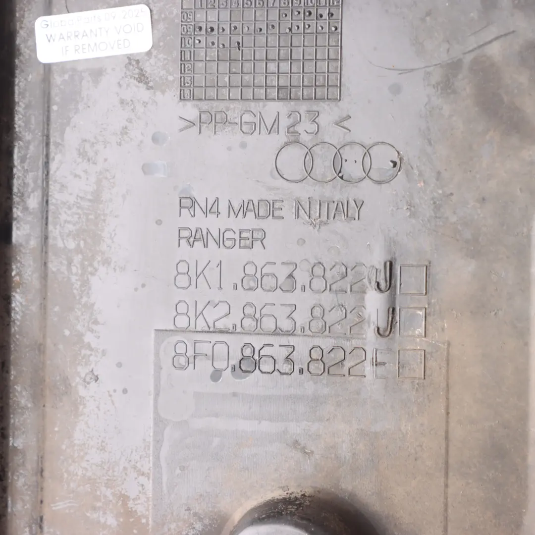 Underbody Cover Engine Protection Underfloor Panel to Audi A4 B8 Rear with Part number 8K1863822J Audi A4 B8 Rear Underbody Cover Engine Protection Underfloor Panel - SKU 8K1863822J - Part number 8K1863822J