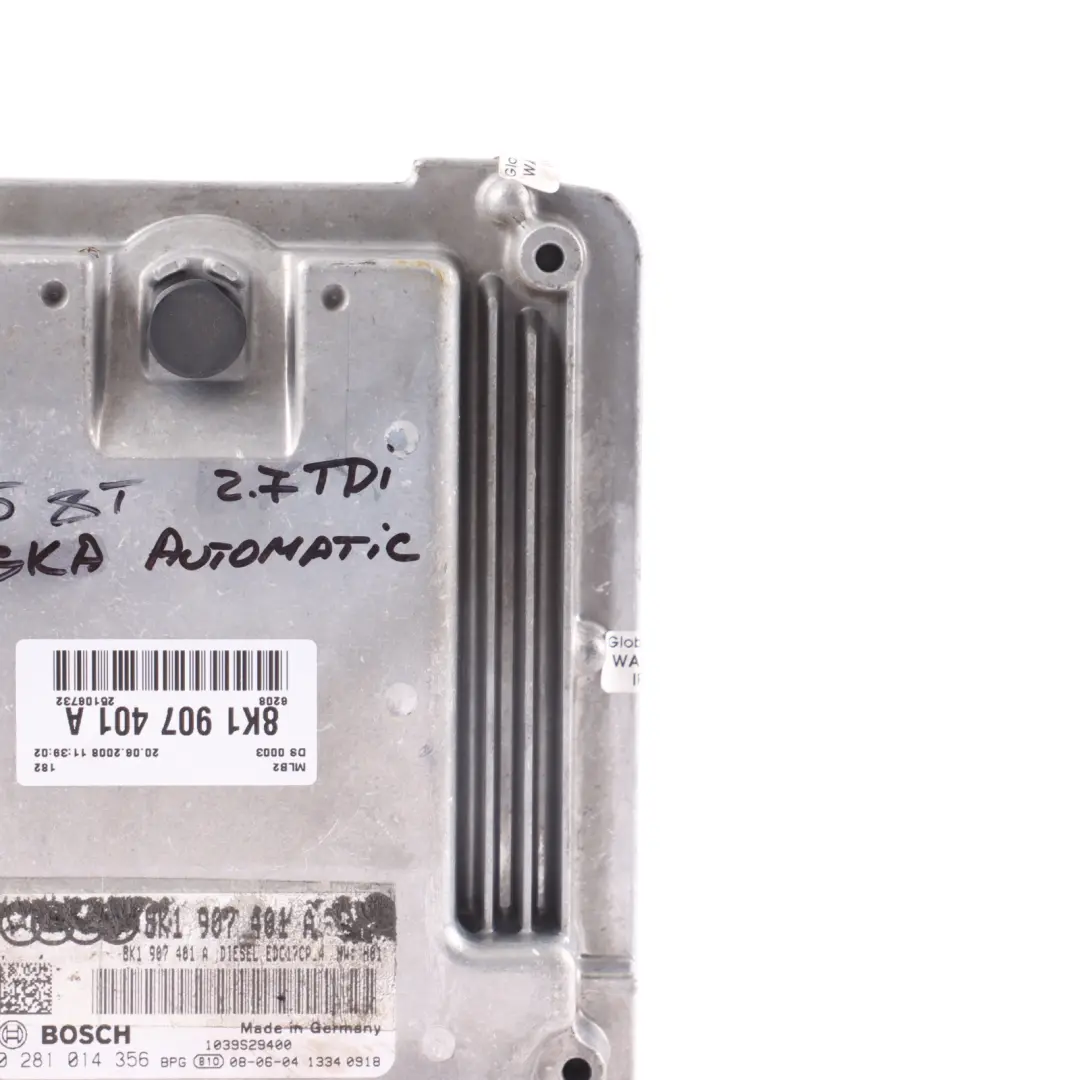 Audi A4 B8 A5 8T 2.7 TDI 190HP CGKA Engine Control ECU Automatic - SKU 8K1907401A - Part number 8K1907401A