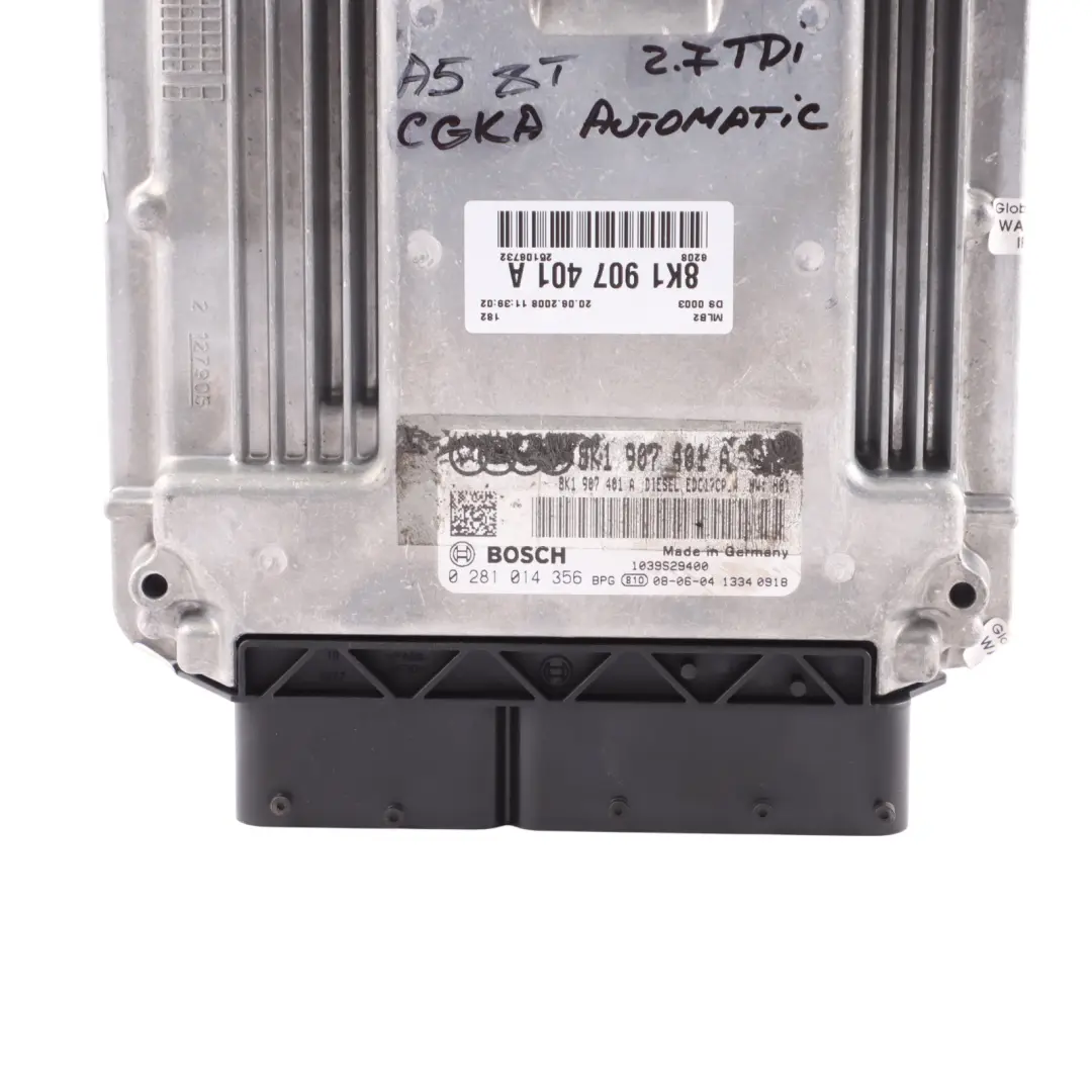 190HP CGKA Engine Control ECU Automatic to Audi A4 B8 A5 8T 2.7 TDI with Part number 8K1907401A Audi A4 B8 A5 8T 2.7 TDI 190HP CGKA Engine Control ECU Automatic - SKU 8K1907401A - Part number 8K1907401A