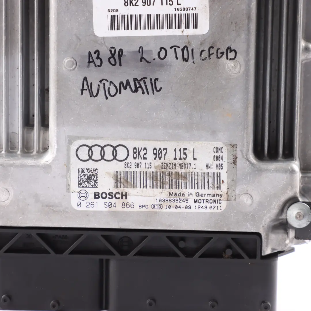 Audi A4 B8 A5 8T 8K 2.0 TFSI CDNC 211HP Engine Control ECU Kit Manual - SKU 8K2907115L-1 - Part number 8K2907115L