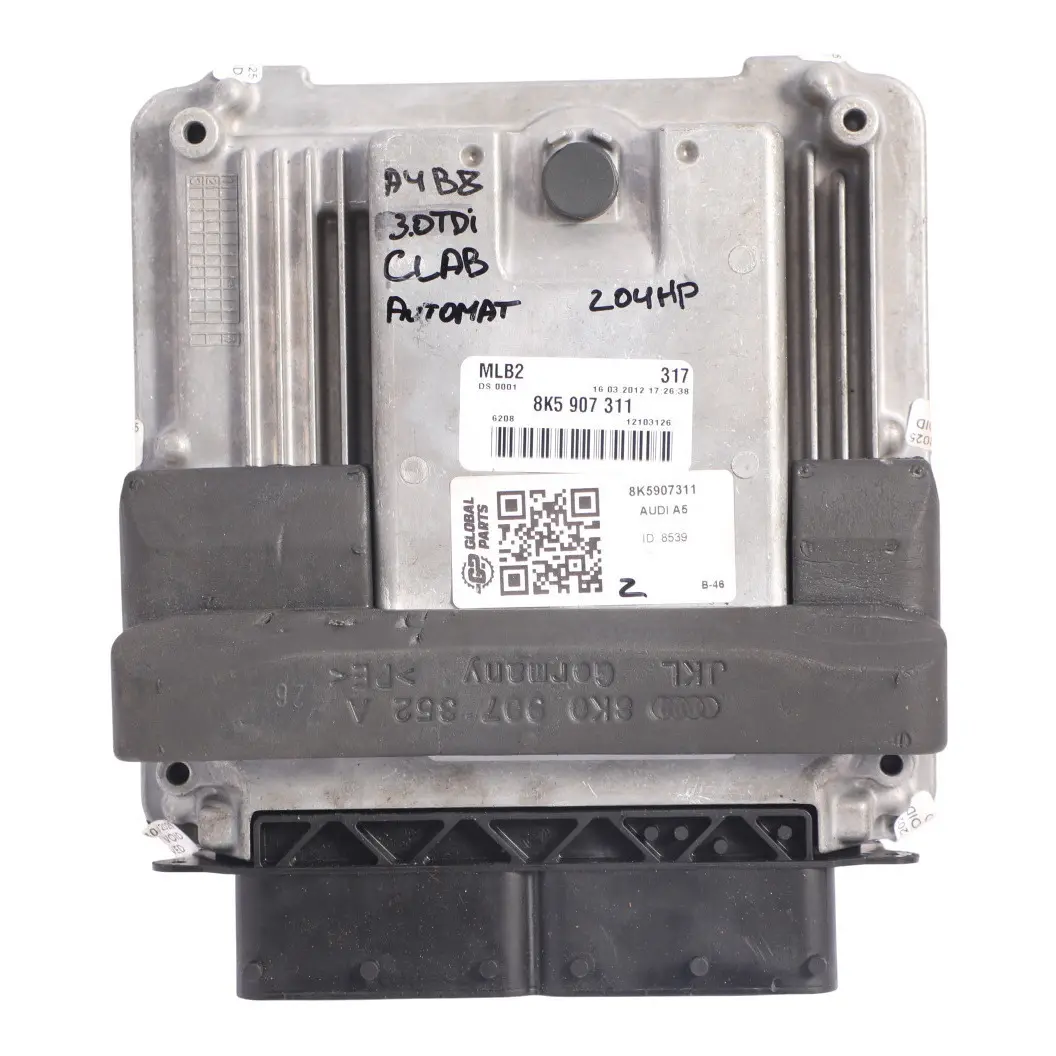 Audi A4 B8 A5 8T 3.0 TDI CLAB 204HP Engine Control Unit ECU Automatic - SKU 8K5907311 - Part number 8K5907311