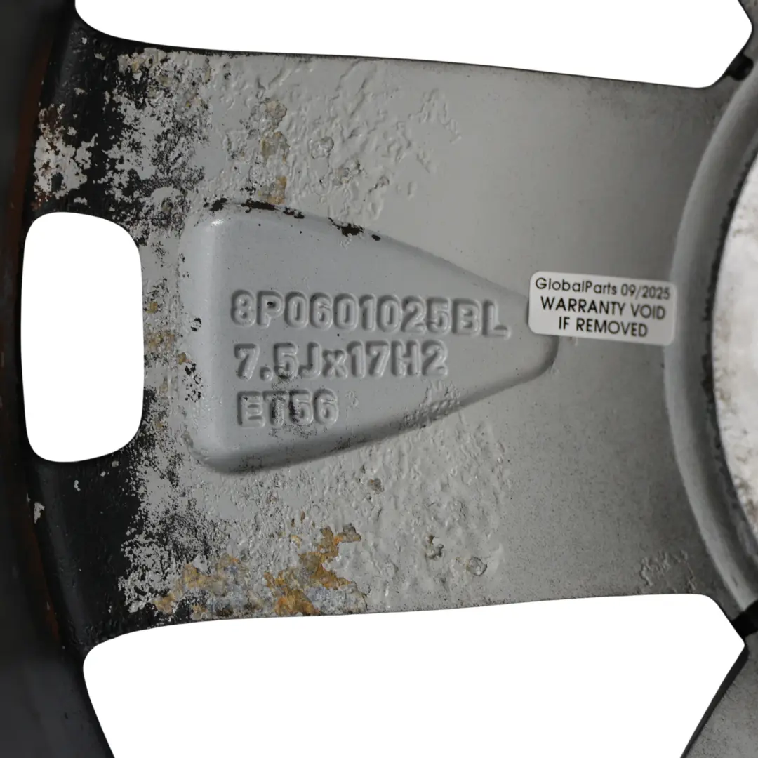 Audi A3 8P Schwarz Alufelge 17" 7,5J ET:56 Sternspeiche - SKU 8P0601025BL-5 - Teilenummer 8P0601025BL