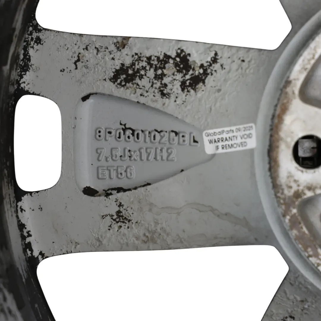 Audi A3 8P Black Wheel Alloy Rim 17" 7,5J ET:56 Star Spoke - SKU 8P0601025BL-6 - Part number 8P0601025BL