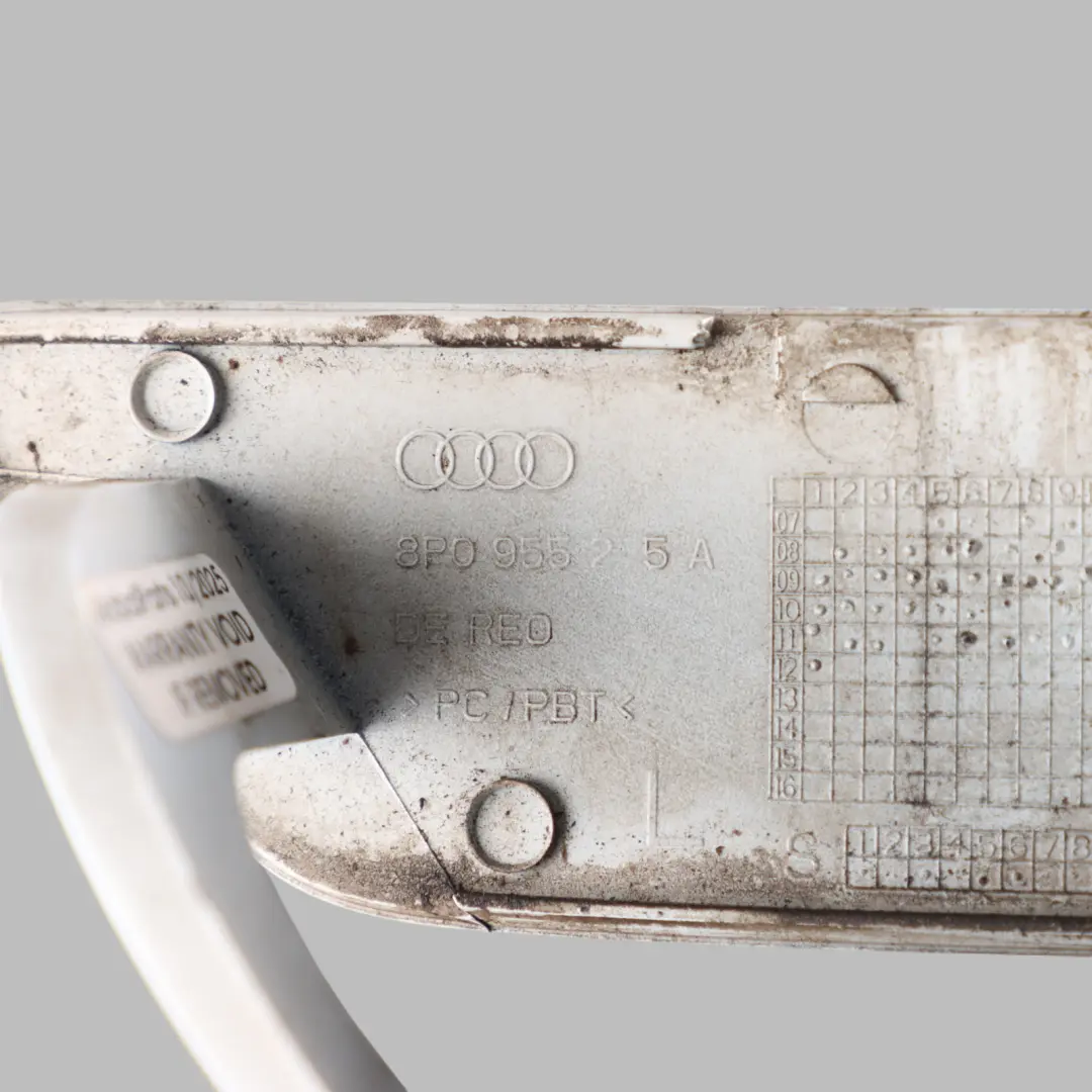 Audi A3 8P Headlight Lamp Washer Cover Cap Trim Left N/S Ibis White - Y9C - SKU 8P0955275A-IWH - Part number 8P0955275A