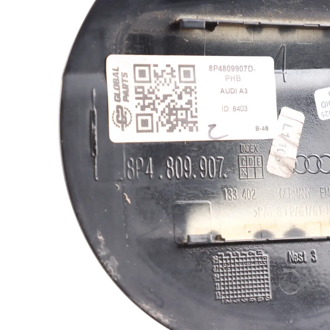 Flap Cover Filler Fill In Flap Casing Phantom Black - Z9Y to Audi A3 8P Fuel with Part number 8P4809907D Audi A3 8P Fuel Flap Cover Filler Fill In Flap Casing Phantom Black - Z9Y - SKU 8P4809907D-PHB - Part number 8P4809907D