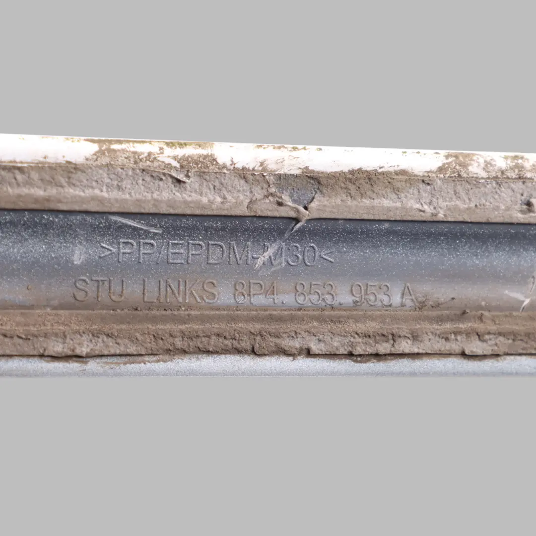 Upper Door Moulding Strip Front Left N/S Ibis White - Y9C to Audi A3 8P with Part number 8P4853953A Audi A3 8P Upper Door Moulding Strip Front Left N/S Ibis White - Y9C - SKU 8P4853953A-IWH - Part number 8P4853953A